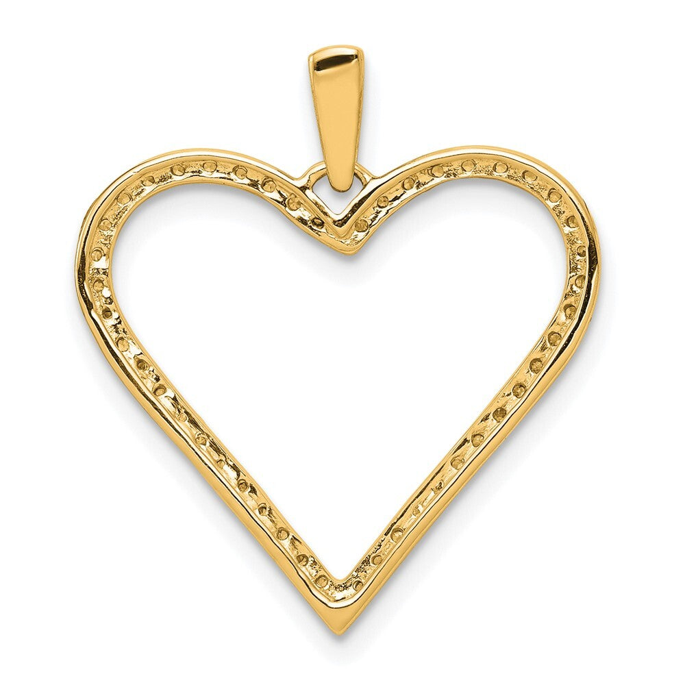 14k Yellow Gold 1/6ct. Diamond Heart Pendant for Women