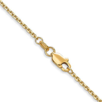 14k Yellow Gold 18 inch 1.45mm Solid Diamond-cut Cable Chain Necklace