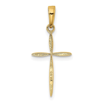 14k Yellow Gold Polished Cross With Tapered Ends Pendant for Women