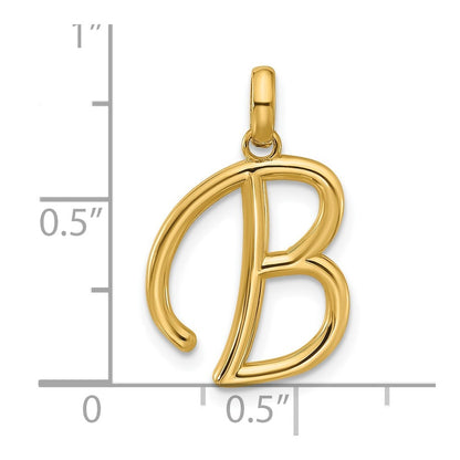 14k Yellow Gold Fancy Letter B Initial Pendant
