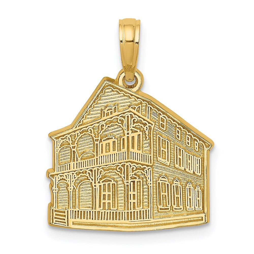 14k Yellow Gold The PINK HOUSE - CAPE MAY, NJ Charm Pendant for Women