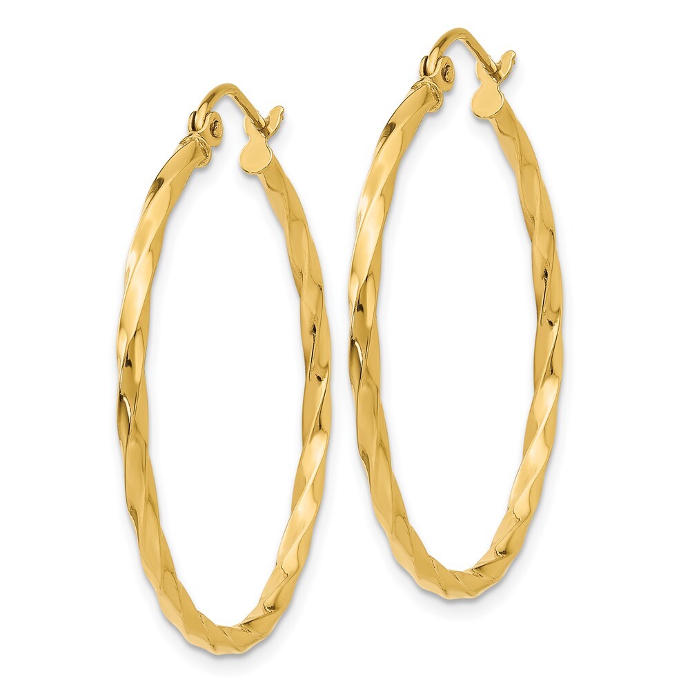 14k Yellow Gold Twist Polished Hoop Earring