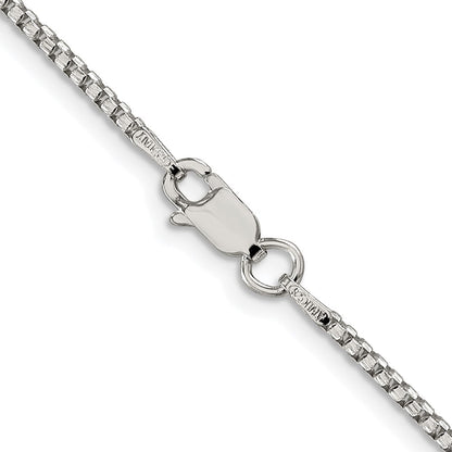 Sterling Silver Rhodium-plated 1.75mm Diamond-cut Round Box Chain Necklace