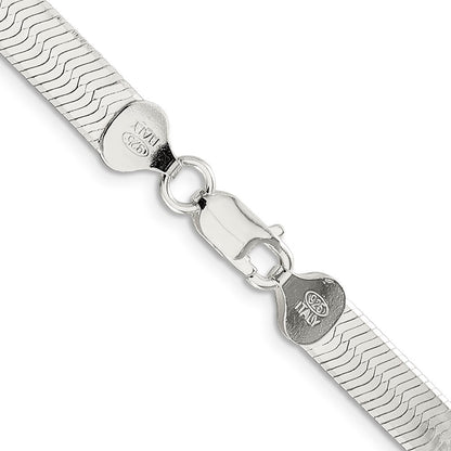 Sterling Silver 7.3mm Magic Herringbone Chain Necklace