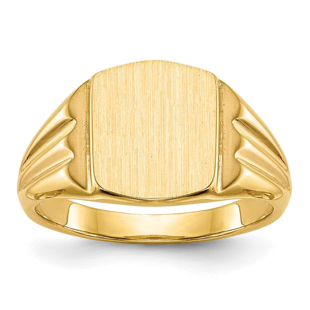 14k Yellow Gold 8.5x10.5mm Closed Back Signet Ring