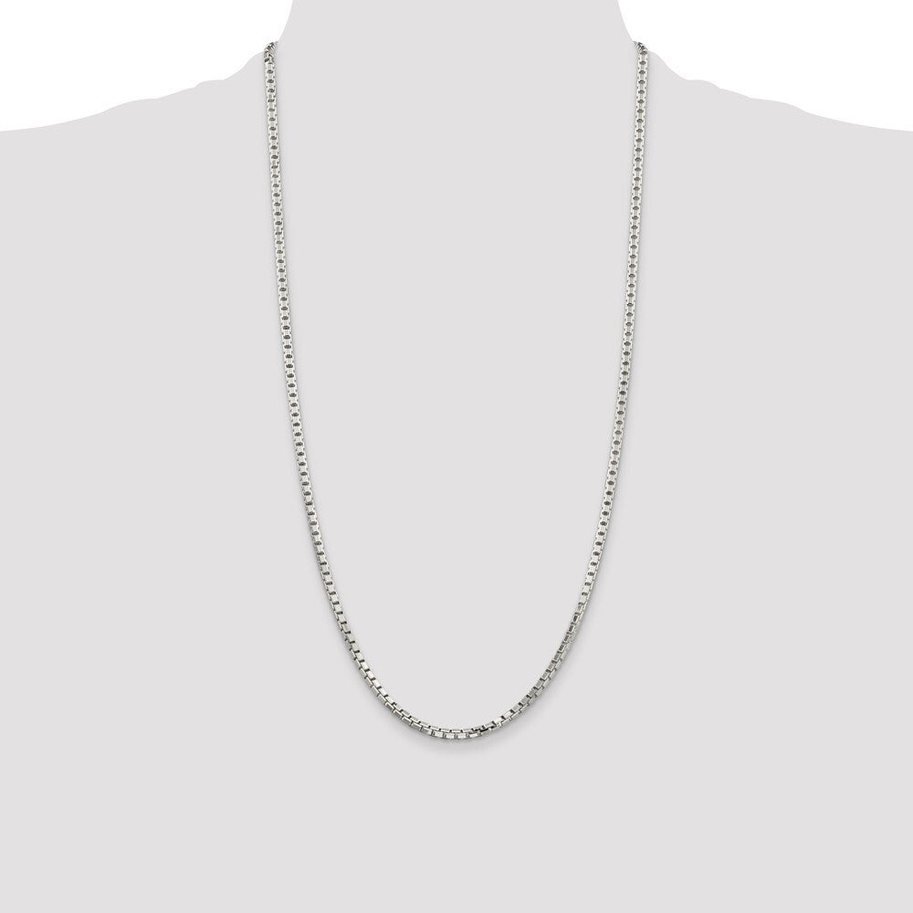 Sterling Silver 2.9mm 8 Sided Diamond-cut Box Chain