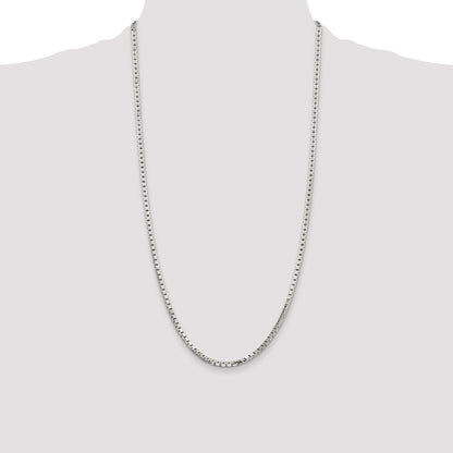 Sterling Silver 2.9mm 8 Sided Diamond-cut Box Chain