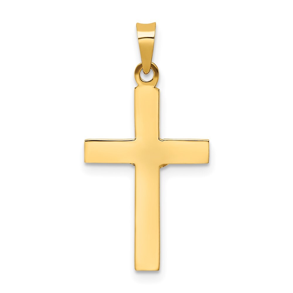 14k Two-tone Gold Polished Solid INRI Crucifix Pendant for Women