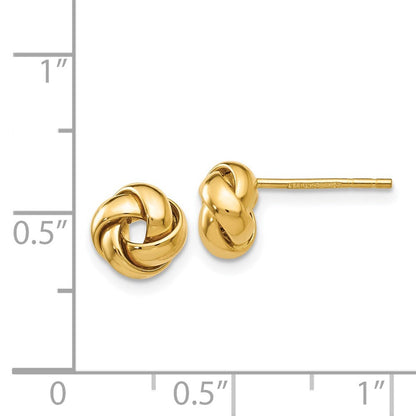 14k Yellow Gold Knot Stud Earrings Gift for Women