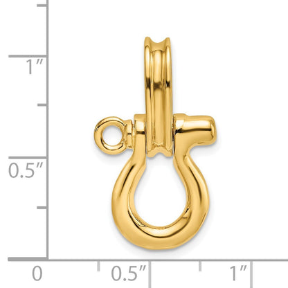 14k Yellow Gold 3-D Medium Shackle Charm
