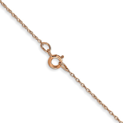 14K Rose Gold 24" Carded .5mm Cable Rope Chain Necklace