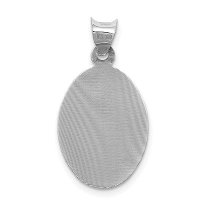 14k White Gold Our Lady of Guadalupe Semi-solid Oval Pendant for Women