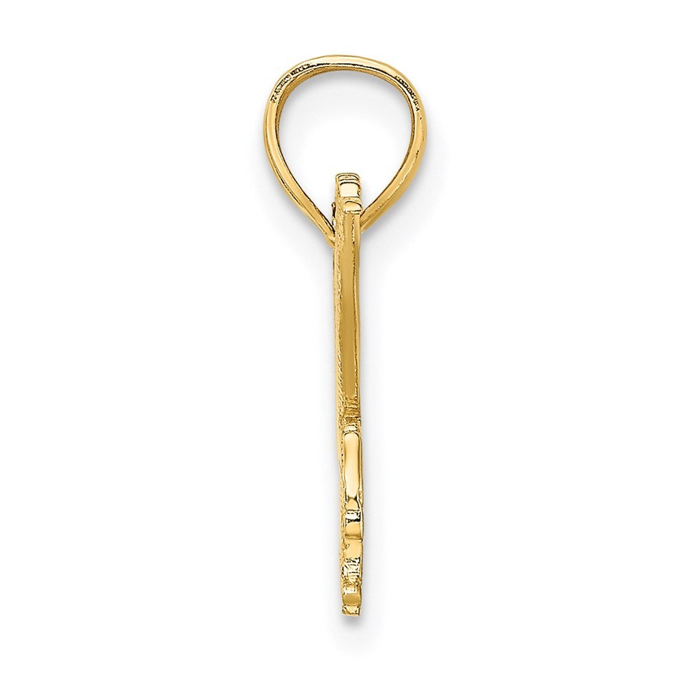 14k Yellow Gold Flat Engraved Eagle Charm