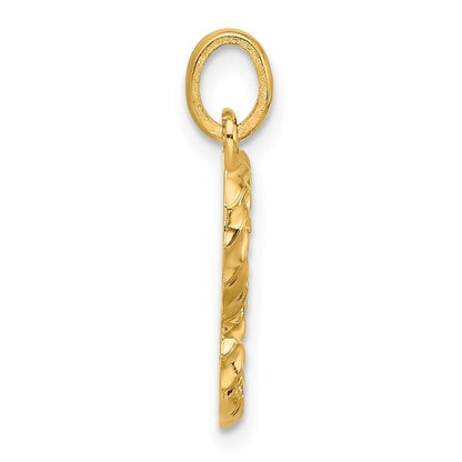 14k Yellow Gold Fancy Twist Letter S Pendant for Women
