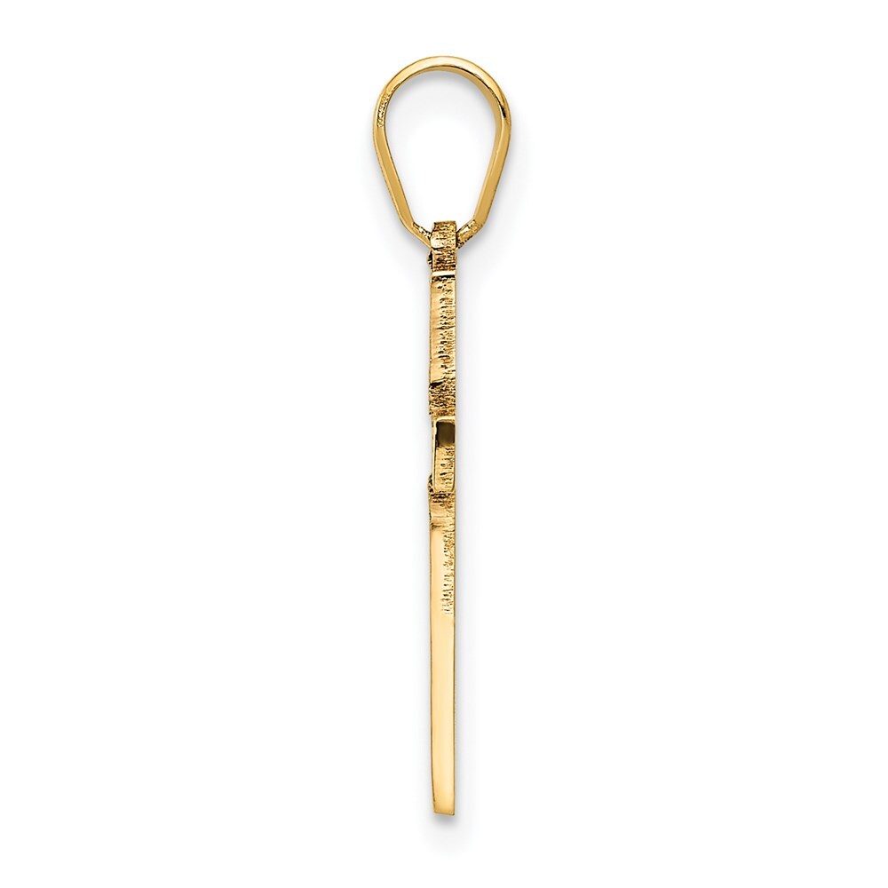 14k Yellow Gold Laser Designed Cross Pendant for Women