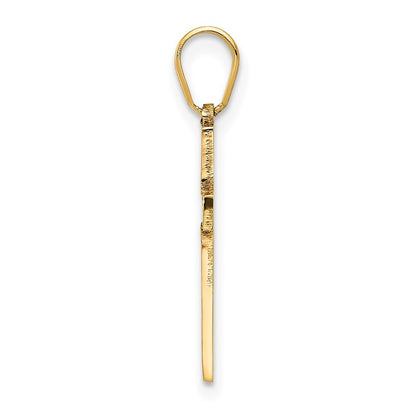 14k Yellow Gold Laser Designed Cross Pendant for Women