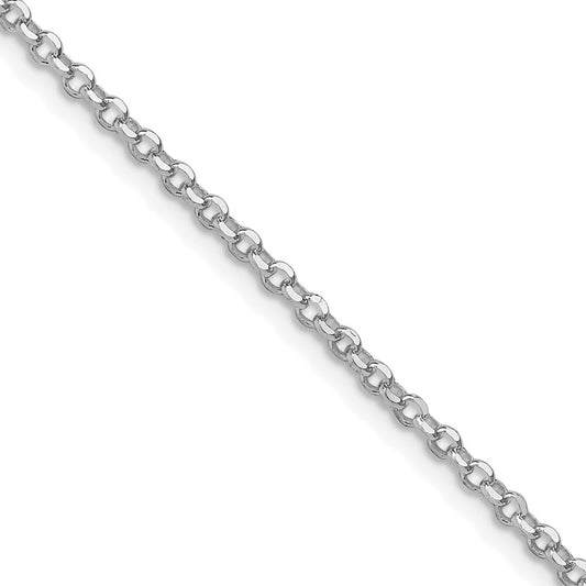 Sterling Silver Rhodium-plated 2.2mm Diamond-cut Cable Chain