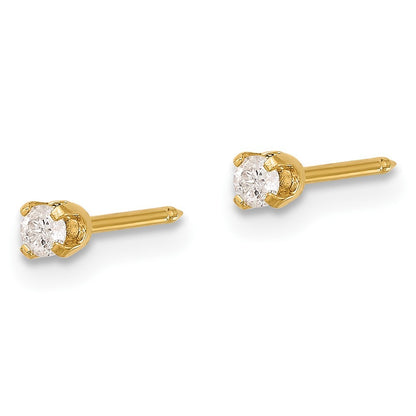 14k Yellow Gold Polished .10ct Diamond Earrings
