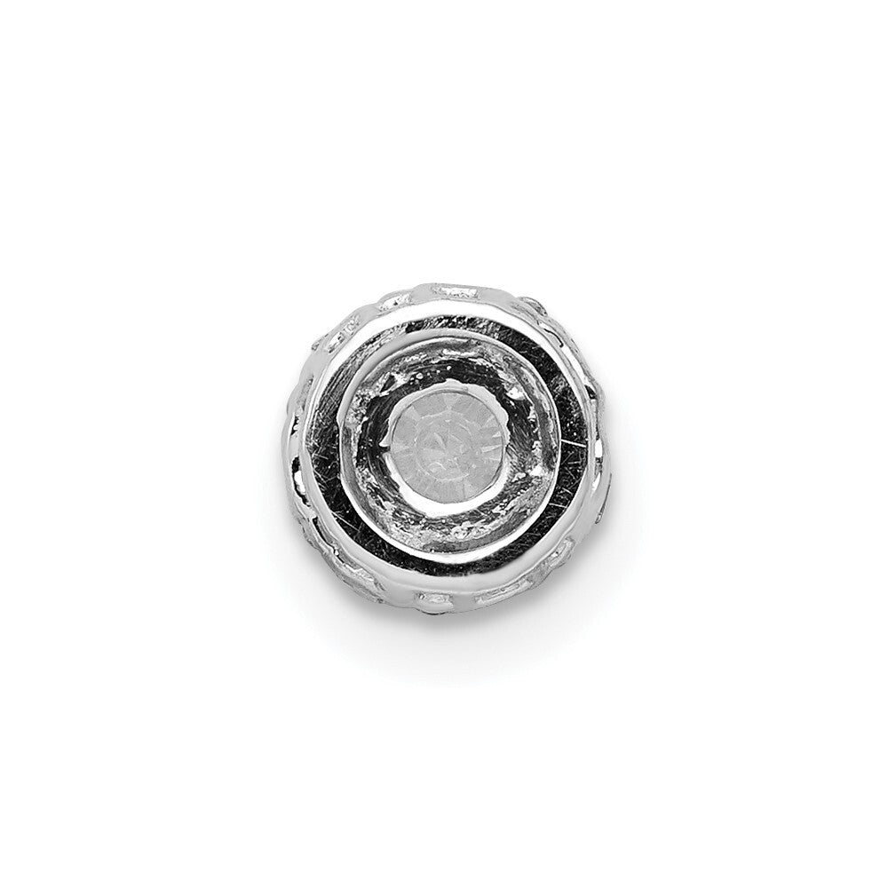 14k White Gold 4.1mm Center 1/20ct. Diamond Semi-mount Chain Slide Pendant