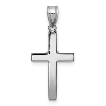 14k White Gold .01ct Diamond Heart Cross Pendant for Women