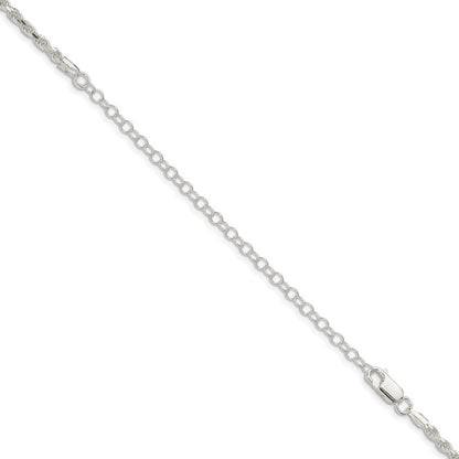Sterling Silver 2.75mm Diamond-cut Rope Chain Necklace w/4in ext.