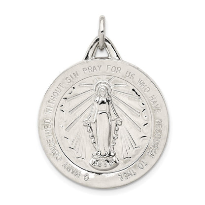 Sterling Silver Miraculous Medal Pendant Holiday Gift for Women