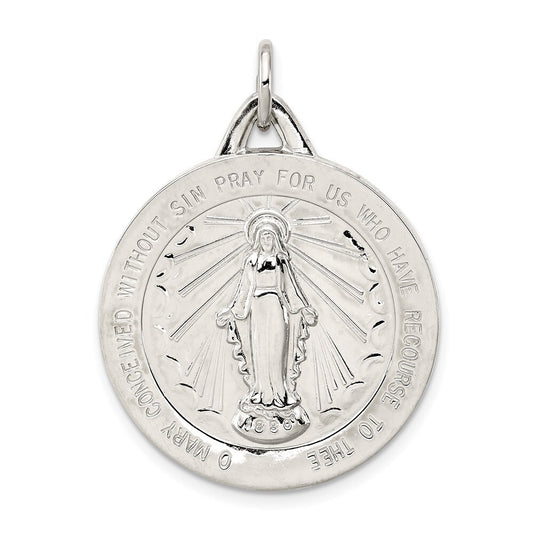 Sterling Silver Miraculous Medal Pendant Holiday Gift for Women