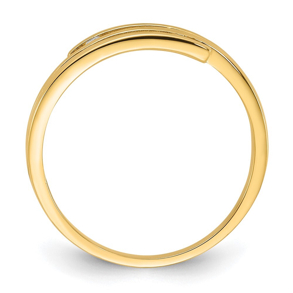 14K Yellow Gold Polished CZ Fashion Ring