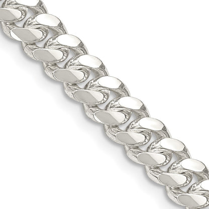 Sterling Silver 6.4mm Polished Domed Curb Chain Necklace