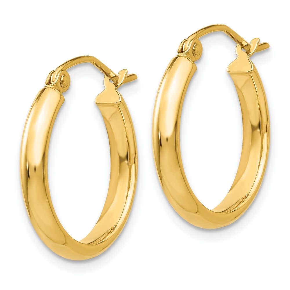 14k Yellow Gold Polished Hoop Earring Gift for Women