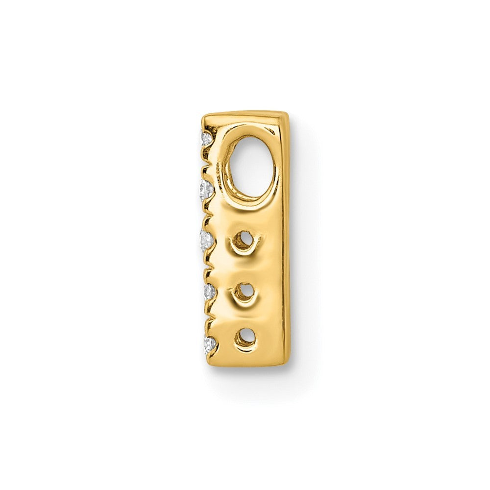 14k Yellow Gold  Diamond Letter H Initial Charm