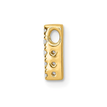 14k Yellow Gold  Diamond Letter H Initial Charm
