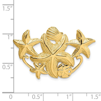 14k Yellow Gold Starfish Cluster Slide