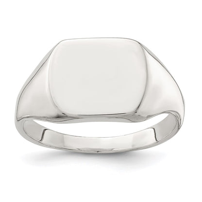 Sterling Silver 12x12mm Closed Back Signet Ring Size 11