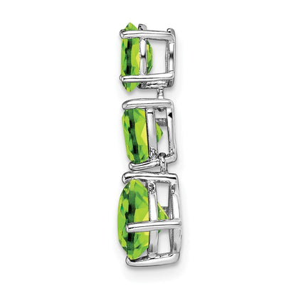 14k White Gold Peridot Chain Slide Pendant for Women