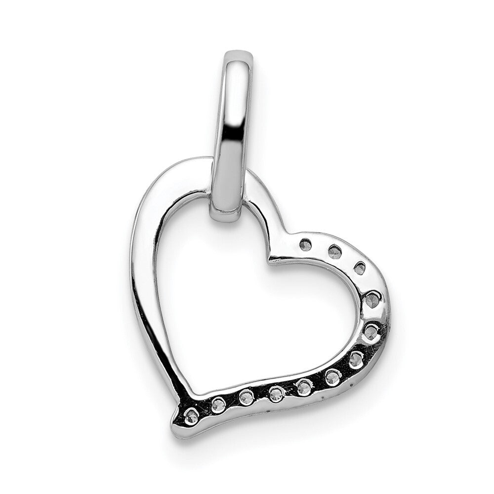 14k White Gold 1/15ct. Diamond Heart Pendant for Women