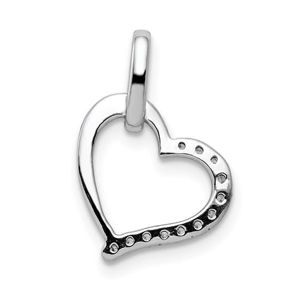 14k White Gold 1/15ct. Diamond Heart Pendant for Women