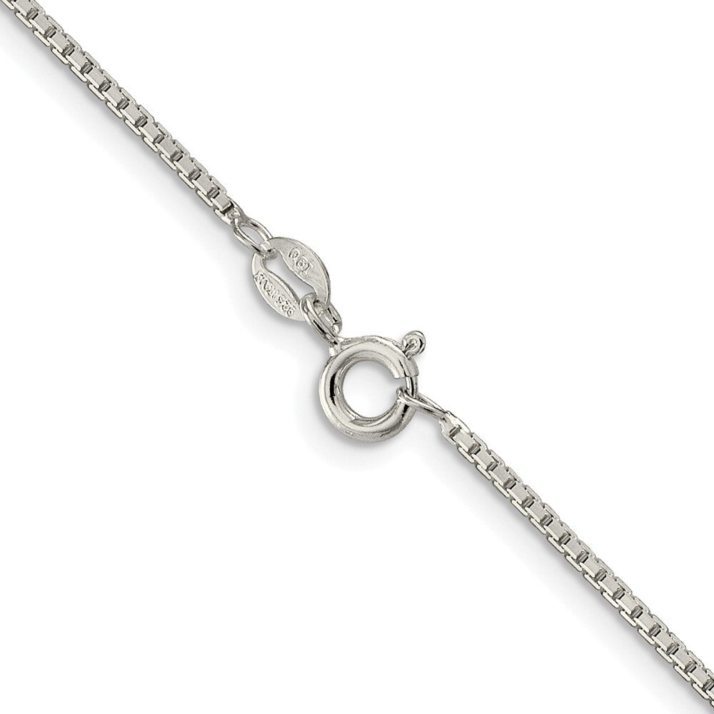 Sterling Silver Rhodium-plated 1.35mm 8 Sided Diamond-cut Box Chain