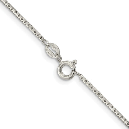 Sterling Silver Rhodium-plated 1.35mm 8 Sided Diamond-cut Box Chain