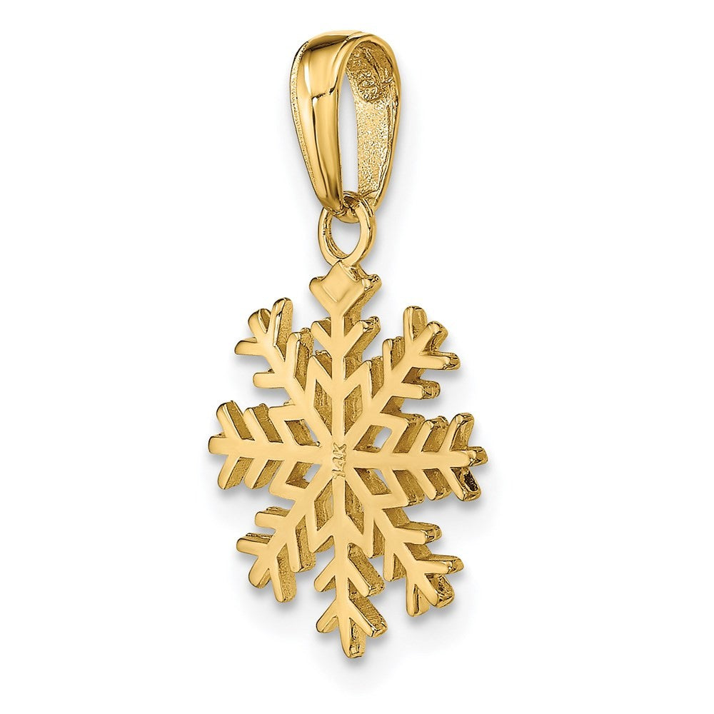 14k Yellow Gold Snowflake Pendant