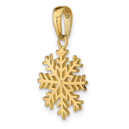 14k Yellow Gold Snowflake Pendant