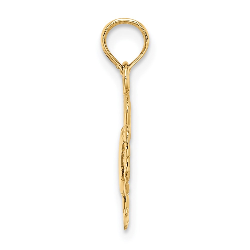 14k Yellow Gold Polished Crab Charm Pendant
