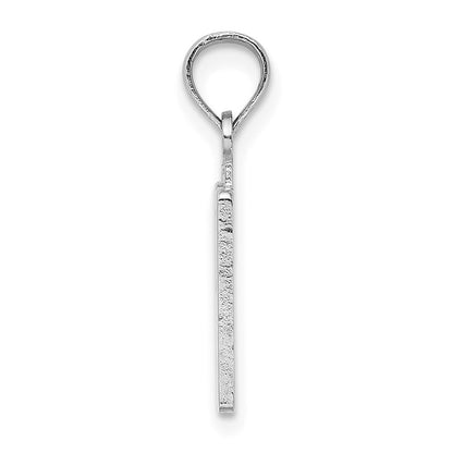 14K White Polished Number 50 Pendant
