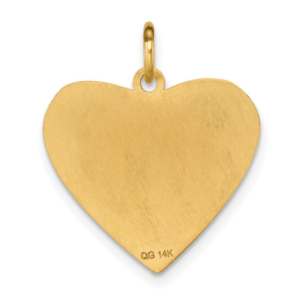 14k Yellow Gold Polished Class of 2025 Heart Charm Pendant for Women