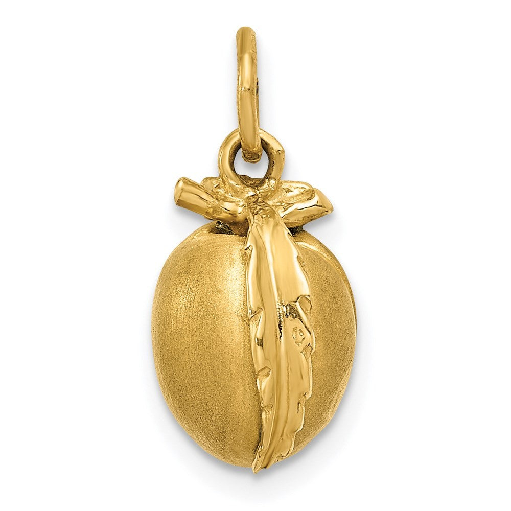 14k Yellow Gold Peach Charm Pendant