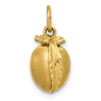 14k Yellow Gold Peach Charm Pendant