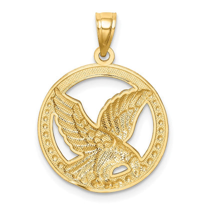 14k Yellow Gold Rhodium Eagle Pendant for Women