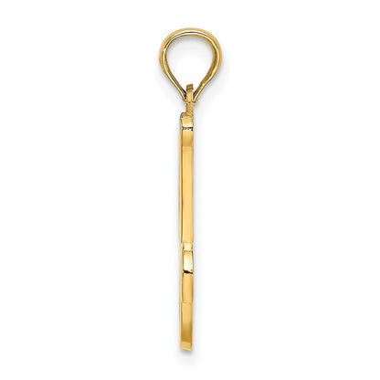 14k Yellow Gold Script Letter J Initial Pendant for Women