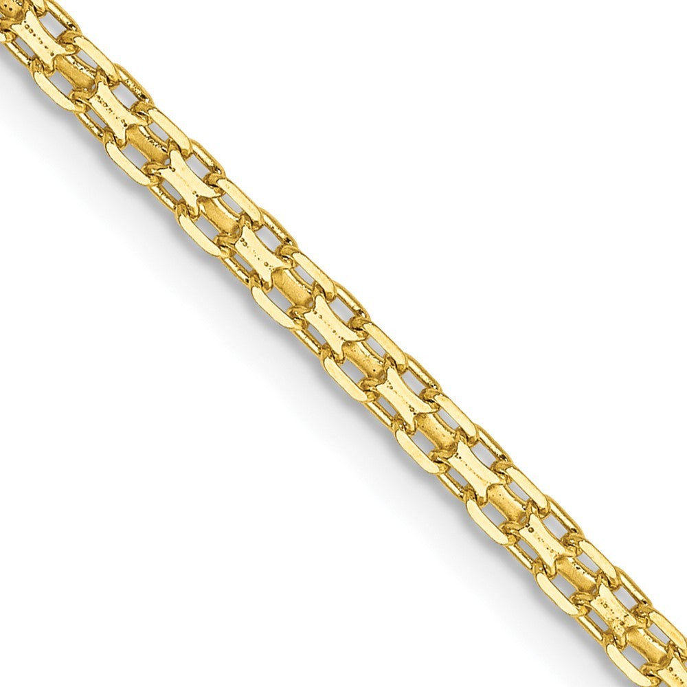 14k Yellow Gold 16 inch 1.8mm Lightweight Flat Bismark Chain Necklace