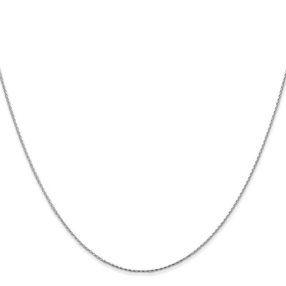 14K White Gold 24 inch .8mm Diamond-cut Parisian Wheat Chain Necklace